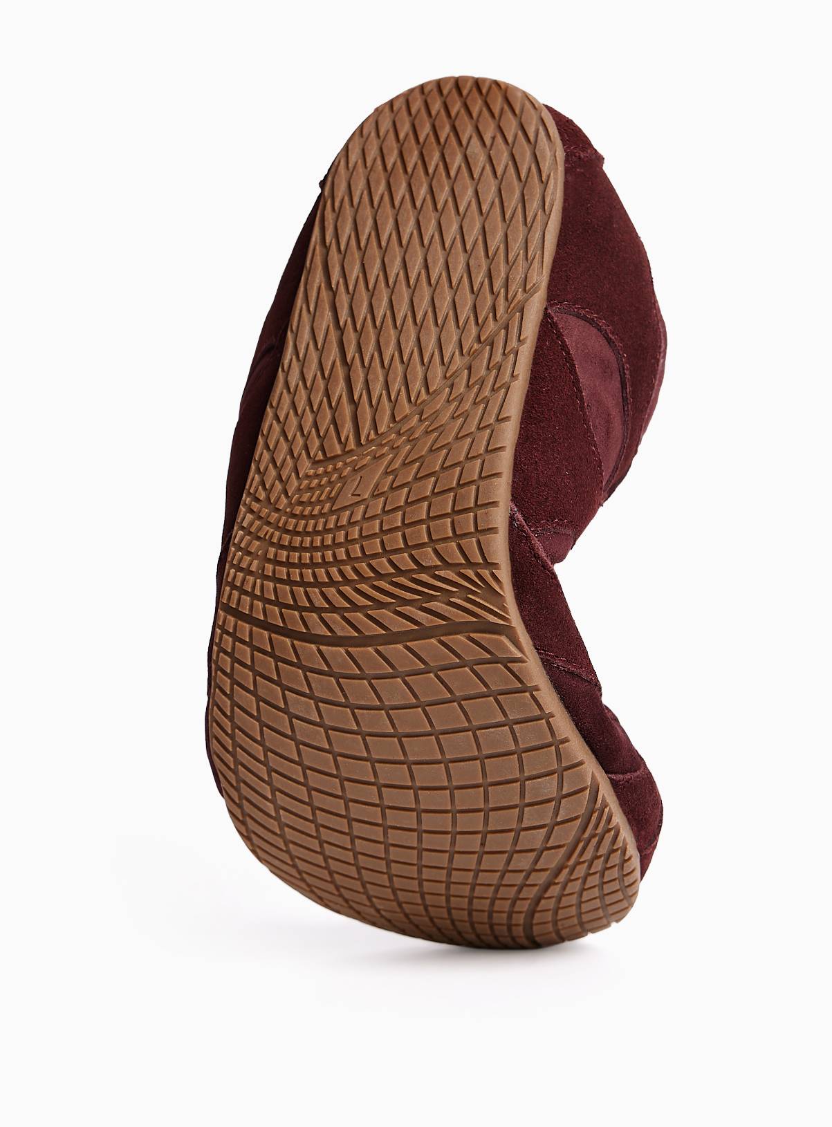 Barefoot Dark Red Retro Sporty Suede Trainers 4 - Image 2